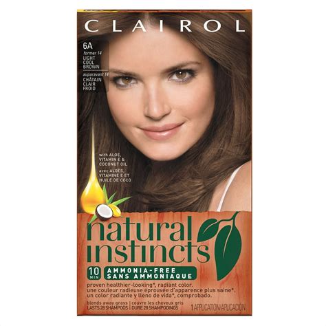 Clairol Natural Instincts Semi-Permanent Hair Color, Light Cool Brown ...