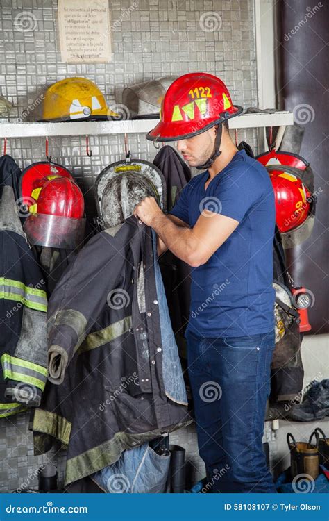 Firefighter Wearing Uniform Stock Image - Image of casual, officer ...