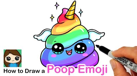 How To Draw Cute Rainbow Unicorn Emoji Poop Step By Step Drawing Tutorial | Images and Photos finder