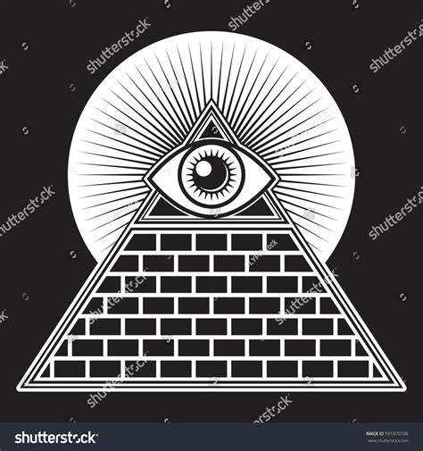 Iconic All Seeing Eye Symbol Vector Stock Vector 591670106 - Shutterstock