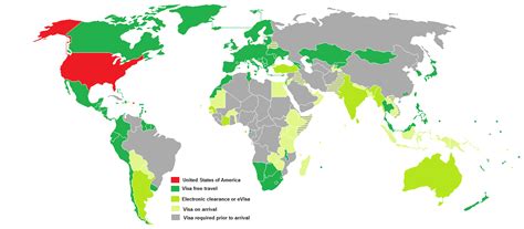 Visa requirements for American citizens - Vivid Maps