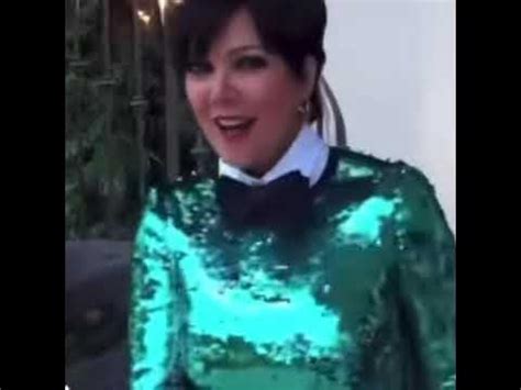 Kris jenner dancing in a sparkly green outfit - YouTube