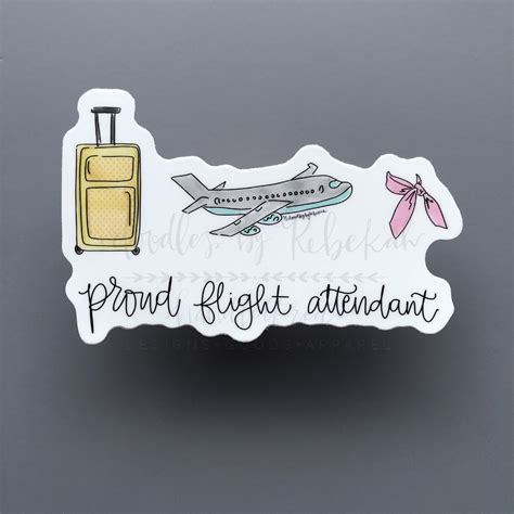 Proud Flight Attendant Sticker - Doodles by Rebekah