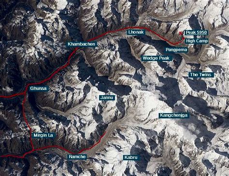 Kangchenjunga satellite photo : Photos, Diagrams & Topos : SummitPost