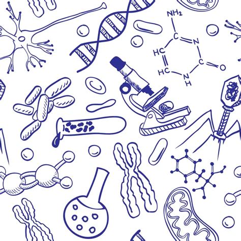 Biology drawings - seamless pattern background — Stock Vector © kytalpa #12228981