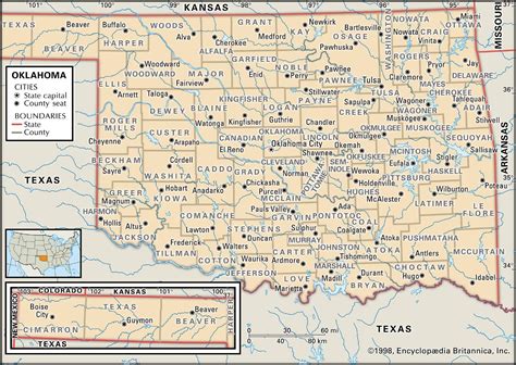 State and County Maps of Oklahoma