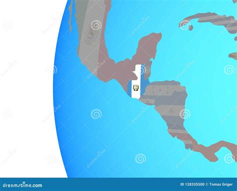 Guatemala with Flag on Globe Stock Illustration - Illustration of political, country: 128335500