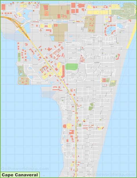 Large detailed map of Cape Canaveral - Ontheworldmap.com