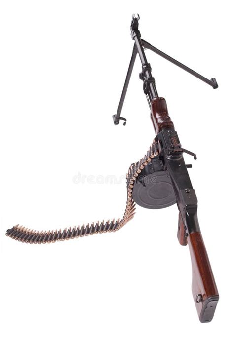 Old machine gun isolated stock photo. Image of infantry - 30307490