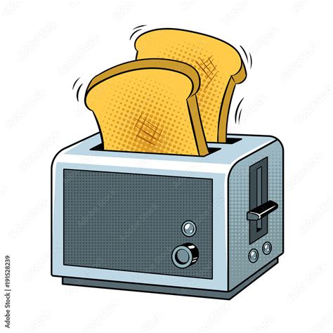 Toaster with toast pop art vector illustration Stock Vector | Adobe Stock