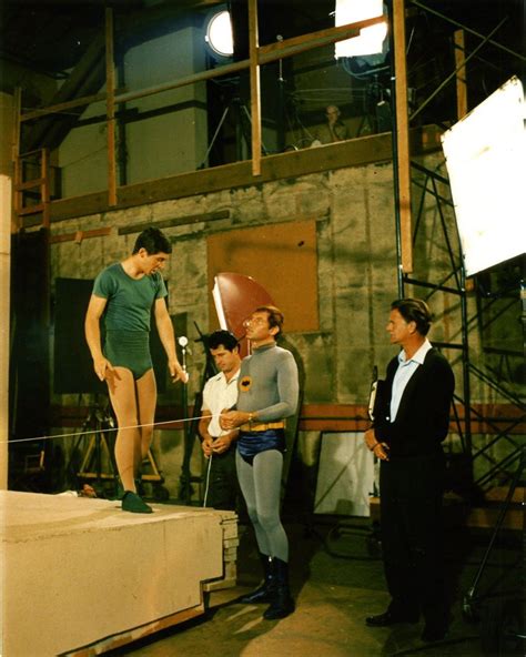 Behind the scenes with Burt Ward (Robin),Adam West (Batman) and dialogue coach Milton Stark ...