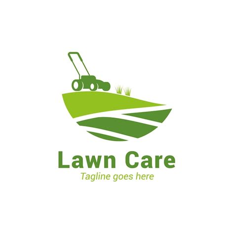 Premium Vector | Landscaping logo with lawn mower