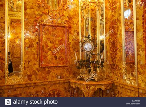 The Amber Room in the Catherine Palace in Tsarskoye Selo Stock Photo, Royalty Free Image ...