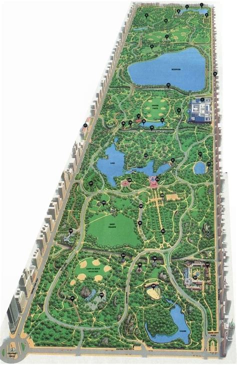 Central park, NY | Central park map, New york city map, City drawing