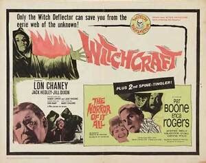 WITCHCRAFT/THE HORROR OF IT ALL Movie POSTER 22x28 Half Sheet Lon Chaney Jr. 883319303365 | eBay