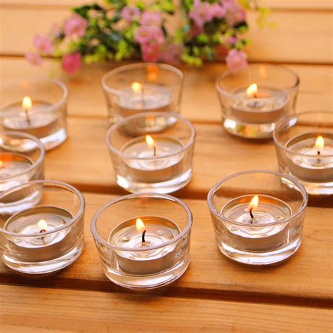 Small glass Candle Holders Clear Votives Tea Lights Wedding Centerpiece ...