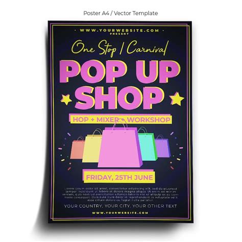 Pop Up Shop Flyer Template - Free Vectors & PSDs to Download