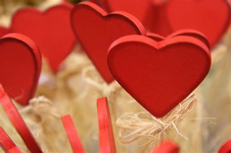 Red Wooden Hearts Free Stock Photo - Public Domain Pictures