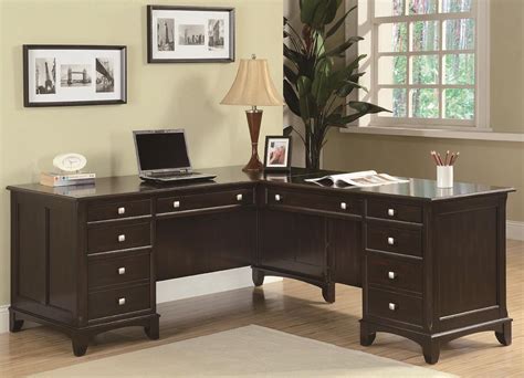 Coaster Garson L-Shaped Desk with 8 Drawers | Value City Furniture | L ...