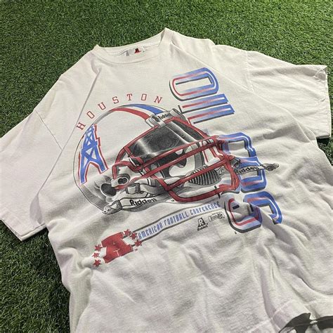 Vintage 1994 Houston Oilers Football Helmet T-Shirt... - Depop