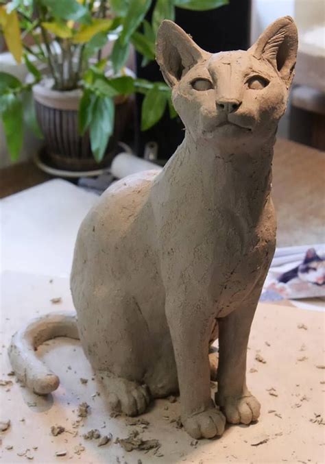 Pet Cat Sculpture Commission | Animal sculptures, Pottery animals, Clay art projects