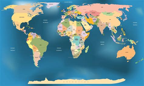 Mapa Mundi com nome de todos os paises e capitais