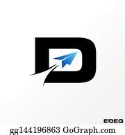 320 Letter D Logo With Wing Icon Design Concept Vectors | Royalty Free ...