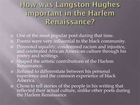 PPT - Harlem Renaissance Project: Langston Hughes PowerPoint ...