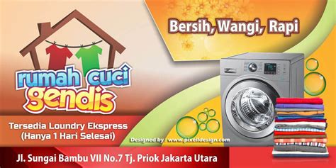 Contoh Banner / Spanduk Laundry yang Menarik Rumah Cuci Gendis | Spanduk, Desain, Periklanan