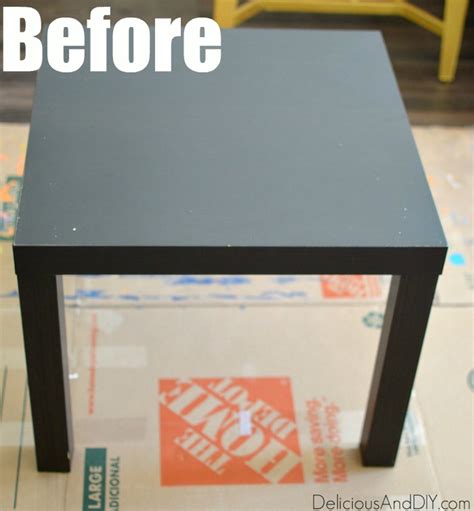 Ikea Lack Table Makeover Using a Stencil - Delicious And DIY