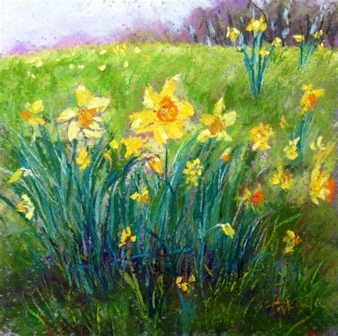 "Happy little Daffodils" by Takeyce Walter 5" square http://takeyceart.com/blog | Fine art ...