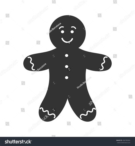 Gingerbread Man Icon Vector Illustration Stock Vector (Royalty Free) 496785004 | Shutterstock