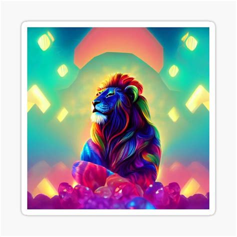 "alone lion-african lion- lions face- lion king-colourfull lion-beautifull lion" Sticker for ...