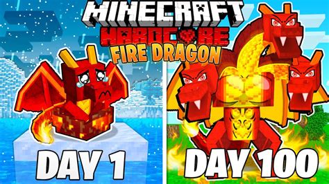 I Survived 100 Days as a FIRE DRAGON in HARDCORE Minecraft! - Minecraft ...