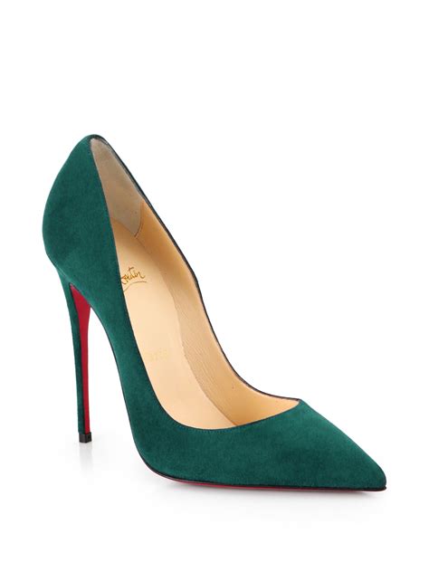 Lyst - Christian Louboutin So Kate Suede Pumps in Green