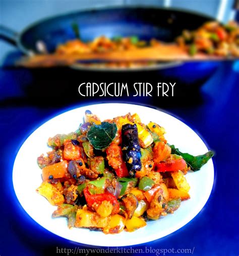 Colorful Capsicum stir fry-Andhra style
