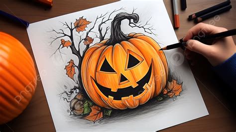 Drawing Halloween Pumpkin Background, Easy Draw Halloween Pictures ...