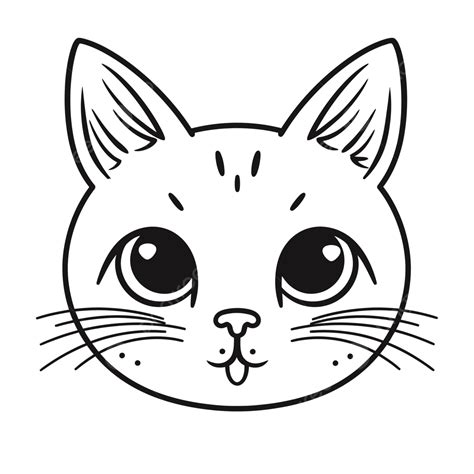 Cute Kitten Face Template For Free Gkpicscom Outline Sketch Drawing Vector, Cat Face Drawing ...