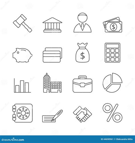 Business Line Icons Set stock vector. Illustration of agreement - 44690961