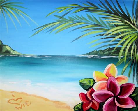 Aloha #beachcanvaspainting | Tropical painting, Summer painting, Beach ...