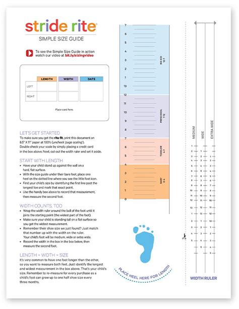 Stride Rite Printable Size Chart