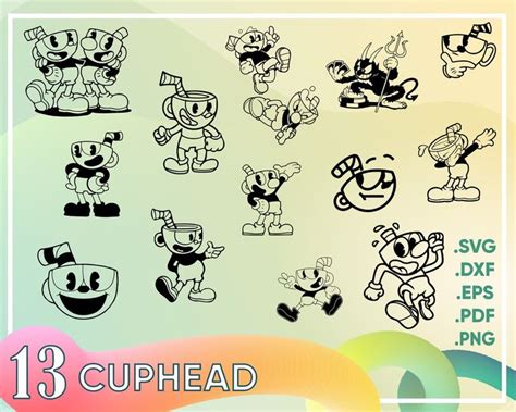 Cuphead svg, Cuphead SVGs - 24 Cuphead SVG, DXF files for Silhouette ...