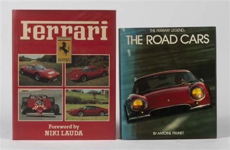 FERRARI: Two Ferrari hardcover books. 'The Ferrari Legend: The Road Cars' by Antoine Prunet ...