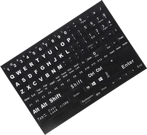 Gadpiparty 1 Sheet English Keyboard Stickers Black Keyboard Stickers Laptop Decal Keyboard ...