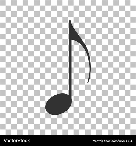 Music note sign dark gray icon on transparent Vector Image