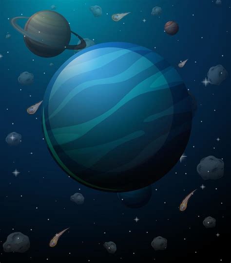 Neptune planet on space background 5922176 Vector Art at Vecteezy