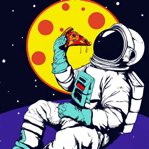 AI Image - Astronaut eating pizza Images