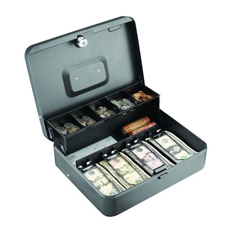 STEELMASTER Steel Tiered Tray Cash Box Safe with Cam Key Lock and 2 Keys, Grey-2216194G2 - The ...