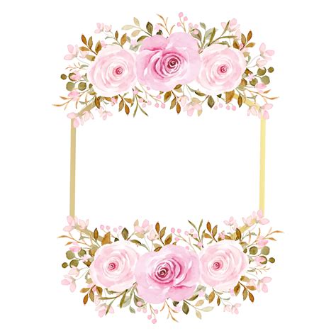 Pretty Watercolor Flowers Border Vector, Floral, Frame, Decoration PNG ...