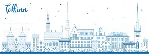 Outline Tallinn Skyline with Blue Buildings. 9361070 Vector Art at Vecteezy